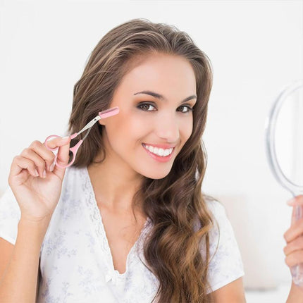 Eyebrow Trimmer Grooming Scissors Eyelash Thinning Shears Comb Brow Shaping Tool - Aimall