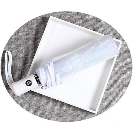 Transparent Folding Umbrella Compact Tri Fold Design Clear Rain Protection Cover