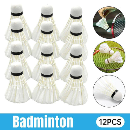 12 Pcs Badminton Shuttlecocks Durable Gooes Feather Badminton Ball For Training