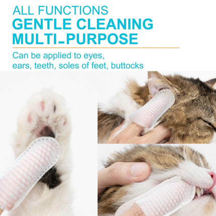 50pcs Pet Teeth Cleaning Finger Set Dog and Cat Oral Care Tool Teeth Cleaning