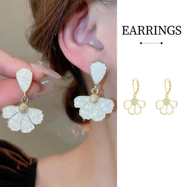 Flower Shape Stud Earrings Cute Sweet Design Fashion Jewelry Gift for Women