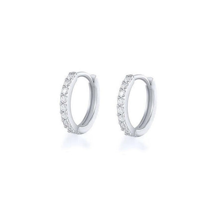 7sizes Hoop Earring Silver Zirconia Ear Huggie Hoop Cartilage Piercing Jewellery - Aimall