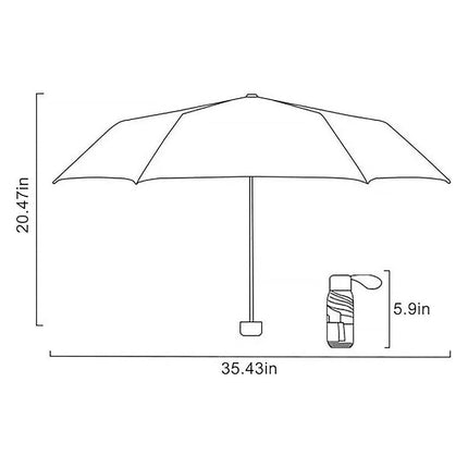 Portable Compact Five-Fold Umbrella UV Sun Protection Travel Manual Umbrella