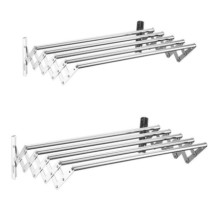 Retractable Stainless Steel Clothes Drying Rack Towel Holder Anti Rust Wall Mounted