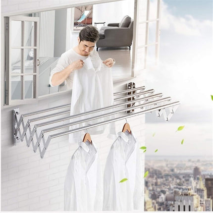 Retractable Stainless Steel Clothes Drying Rack Towel Holder Anti Rust Wall Mounted