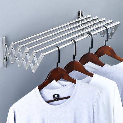 Retractable Stainless Steel Clothes Drying Rack Towel Holder Anti Rust Wall Mounted