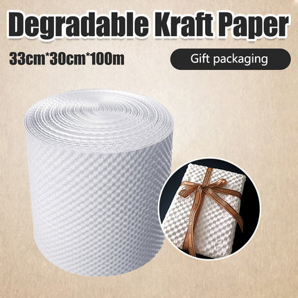 White Kraft Paper Roll Degradable Bubble Wrap Cushion Packaging Paper For Gift