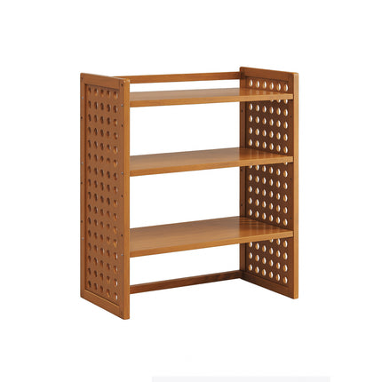 3 Tier Bamboo Desktop Organiser Shelf Adjustable Office Study Desk Storage Rack