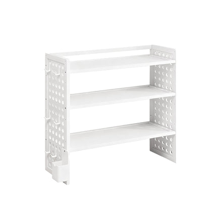 3 Tier Bamboo Desktop Organiser Shelf Adjustable Office Study Desk Storage Rack