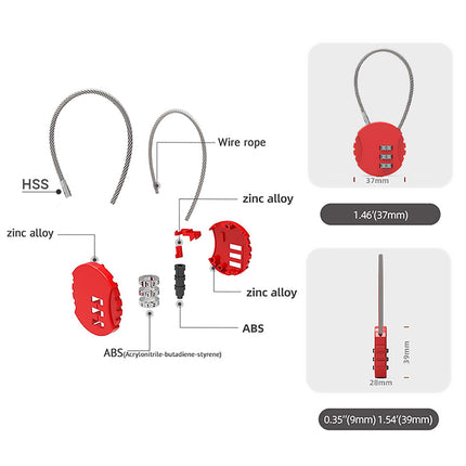Combination Lock Padlock Locker 3 Digit Security Bike Suitcase Luggage Bag