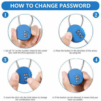 Combination Lock Padlock Locker 3 Digit Security Bike Suitcase Luggage Bag