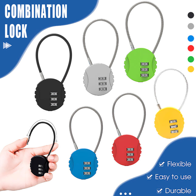 Combination Lock Padlock Locker 3 Digit Security Bike Suitcase Luggage Bag
