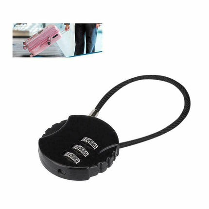 Combination Lock Padlock Locker 3 Digit Security Bike Suitcase Luggage Bag