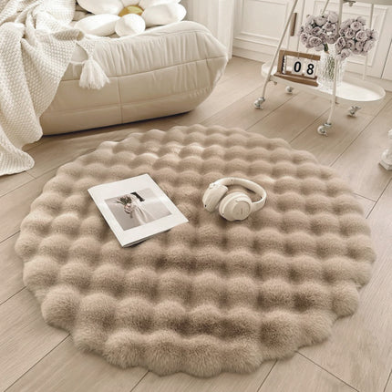 Round Plush Rug Soft Shaggy Carpet for Living Room Bedroom Sofa Floor Mat Decor