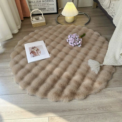 Round Plush Rug Soft Shaggy Carpet for Living Room Bedroom Sofa Floor Mat Decor