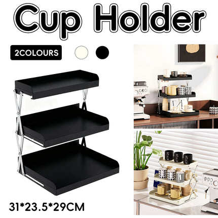 3 Tier Collapsible Cup Holder for Home Cafe Desk Coffee Mug Storage Organizer