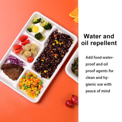 50PCS Disposable Compartmentalized Takeaway Lunch Box Biodegradable 800ml/1200ml