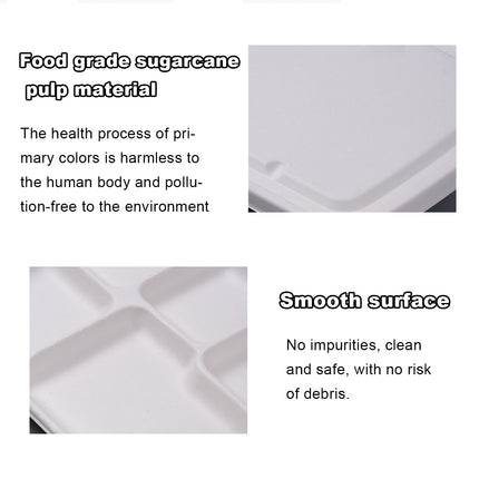 50PCS Disposable Compartmentalized Takeaway Lunch Box Biodegradable 800ml/1200ml