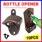10PCS Wall Mounted Bottle Openers Rustic Cast Zinc Alloy for Home Bar BBQ