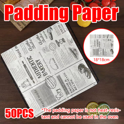 50PCS Food Grade Oil Proof Hamburger Sandwich Wrapping Paper Fast Food Snack Use