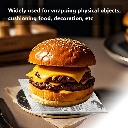50PCS Food Grade Oil Proof Hamburger Sandwich Wrapping Paper Fast Food Snack Use