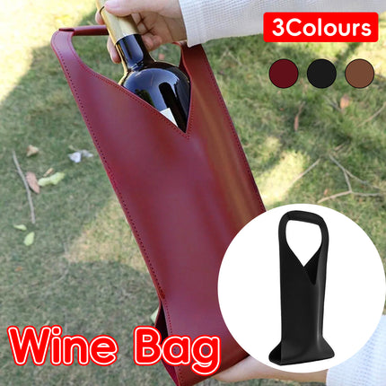 Single Wine Bottle Bag Tote Carrier Gift Bag with Handle 3 Colours Durable
