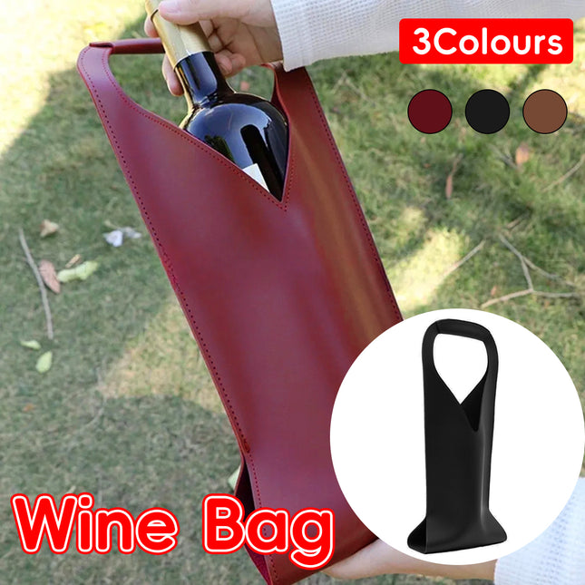 Single Wine Bottle Bag Tote Carrier Gift Bag with Handle 3 Colours Durable