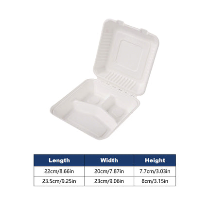 100PCS Disposable Biodegradable Lunch Box for Food Storage Takeaway Meal Safe