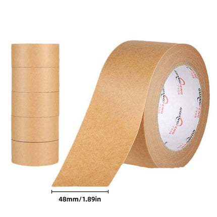 36 Rolls Kraft Paper Tape with Thread 48mm Self Adhesive Packing Framing Tape