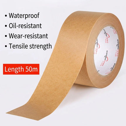 36 Rolls Kraft Paper Tape with Thread 48mm Self Adhesive Packing Framing Tape