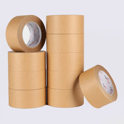 36 Rolls Kraft Paper Tape with Thread 48mm Self Adhesive Packing Framing Tape