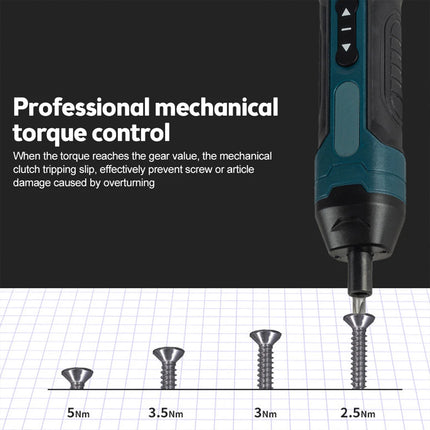 105PCS Cordless Electric Screwdriver Set Rechargeable Durable Slim Body 3.6V