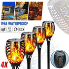 4pcs LED Solar Flickering Flame Torch Lights Outdoor Garden Path Landscape Lamps