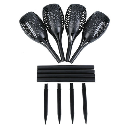 4pcs LED Solar Flickering Flame Torch Lights Outdoor Garden Path Landscape Lamps