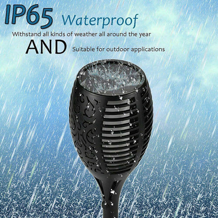 4pcs LED Solar Flickering Flame Torch Lights Outdoor Garden Path Landscape Lamps