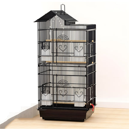 Parrot Cage Large Size Bird Cage Luxury Villa Style Metal Aviary for Pet Indoor