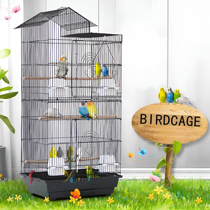 Parrot Cage Large Size Bird Cage Luxury Villa Style Metal Aviary for Pet Indoor