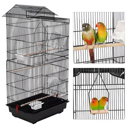 Parrot Cage Large Size Bird Cage Luxury Villa Style Metal Aviary for Pet Indoor