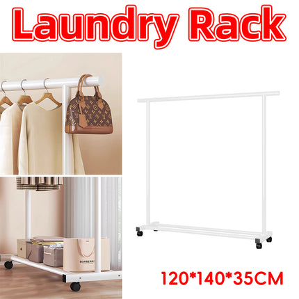 Laundry Rack Movable with Wheel for Laundry Indoor Outdoor Space Saving Sturdy