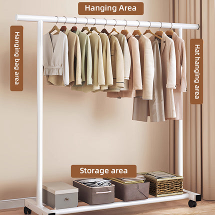 Laundry Rack Movable with Wheel for Laundry Indoor Outdoor Space Saving Sturdy