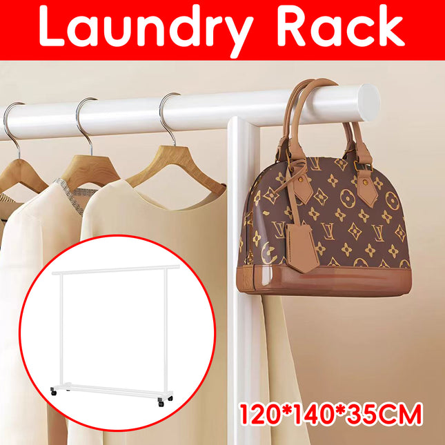 Laundry Rack Movable with Wheel for Laundry Indoor Outdoor Space Saving Sturdy