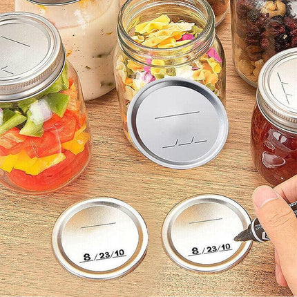 12Pcs Splits Lids Sealing Storage Solid Caps For Regular/Wide Mouth Mason Jar - Aimall