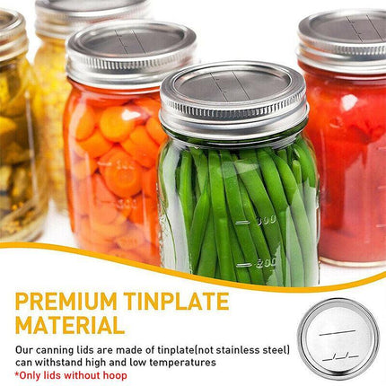 12Pcs Splits Lids Sealing Storage Solid Caps For Regular/Wide Mouth Mason Jar - Aimall