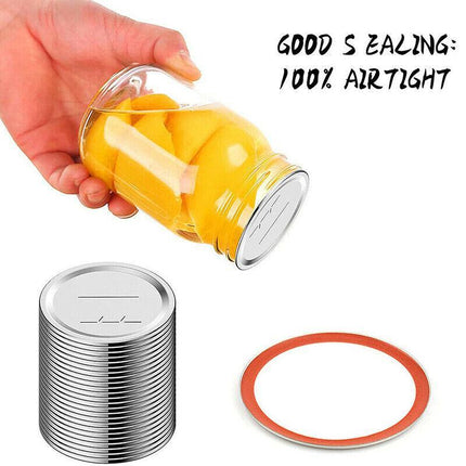 12Pcs Splits Lids Sealing Storage Solid Caps For Regular/Wide Mouth Mason Jar - Aimall