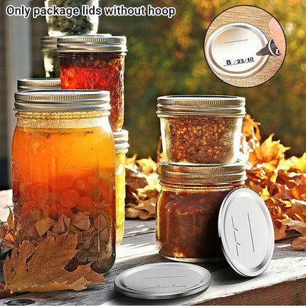 12Pcs Splits Lids Sealing Storage Solid Caps For Regular/Wide Mouth Mason Jar - Aimall