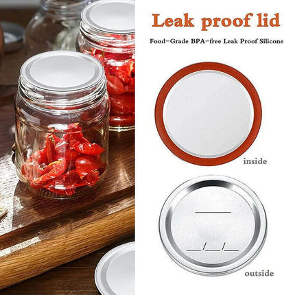 12Pcs Splits Lids Sealing Storage Solid Caps For Regular/Wide Mouth Mason Jar - Aimall