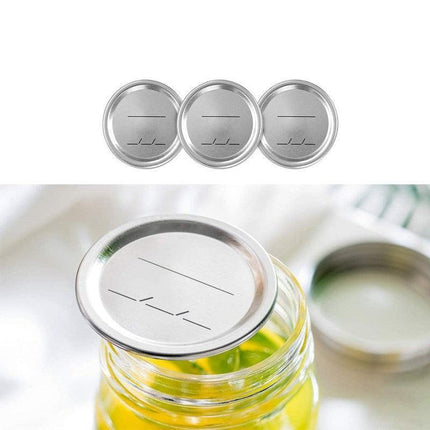 12Pcs Splits Lids Sealing Storage Solid Caps For Regular/Wide Mouth Mason Jar - Aimall