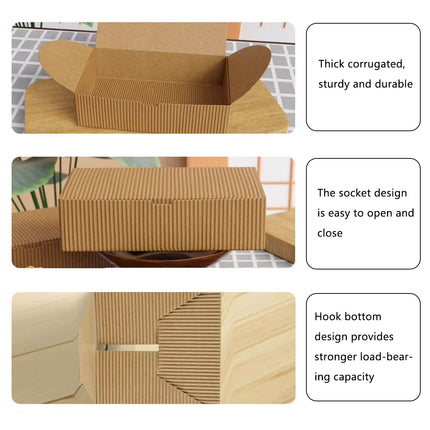 20PCS Corrugated Paper Gift Boxes Recyclable for Birthday Holiday Presents Carry