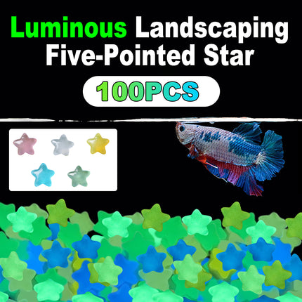 Luminous Stars Set 100PCS Fluorescent Five Pointed Plastic Stars DIY Decor