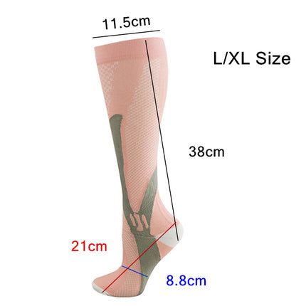 Copper Compression Socks for Running Cycling Travel Anti Fatigue Support L/XL Unisex